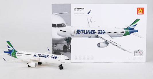 Model airplane with packaging and additional images of similar models on a white background