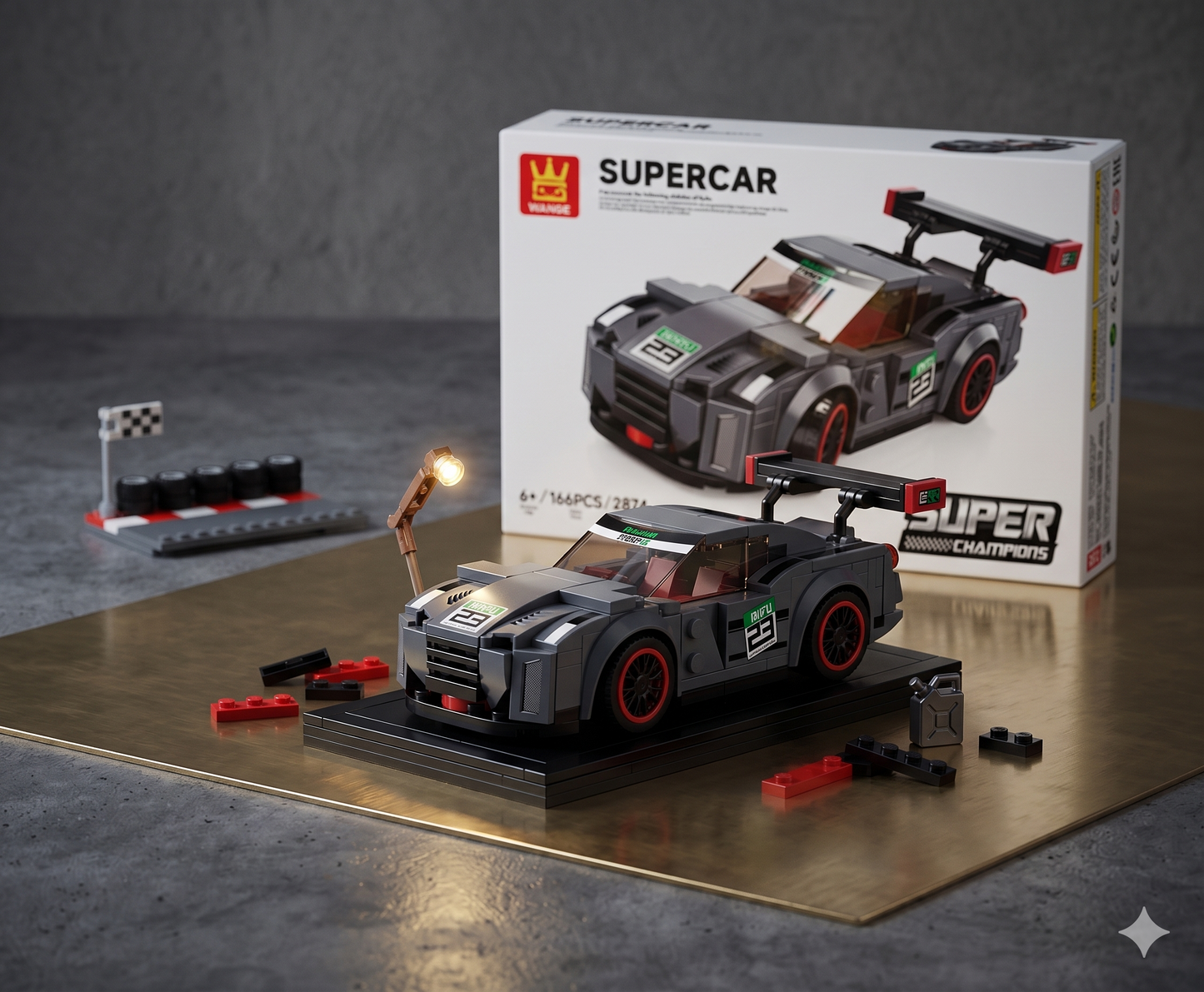 Grey Racing Car