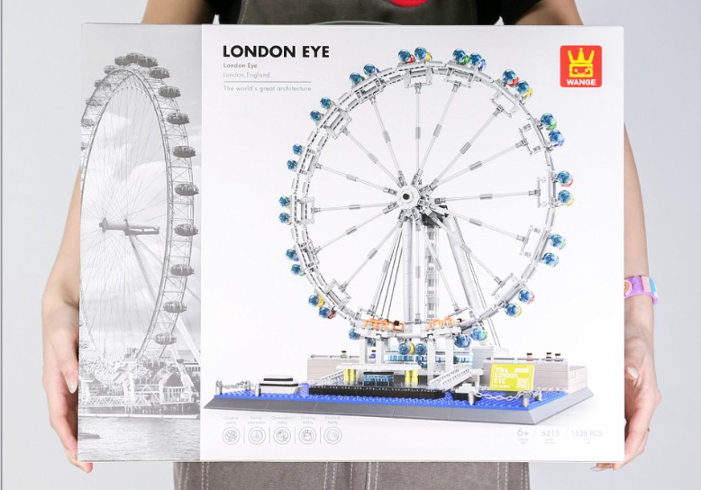 London Eye 1534 piece brick model displayed with product box packaging by Wondalands

